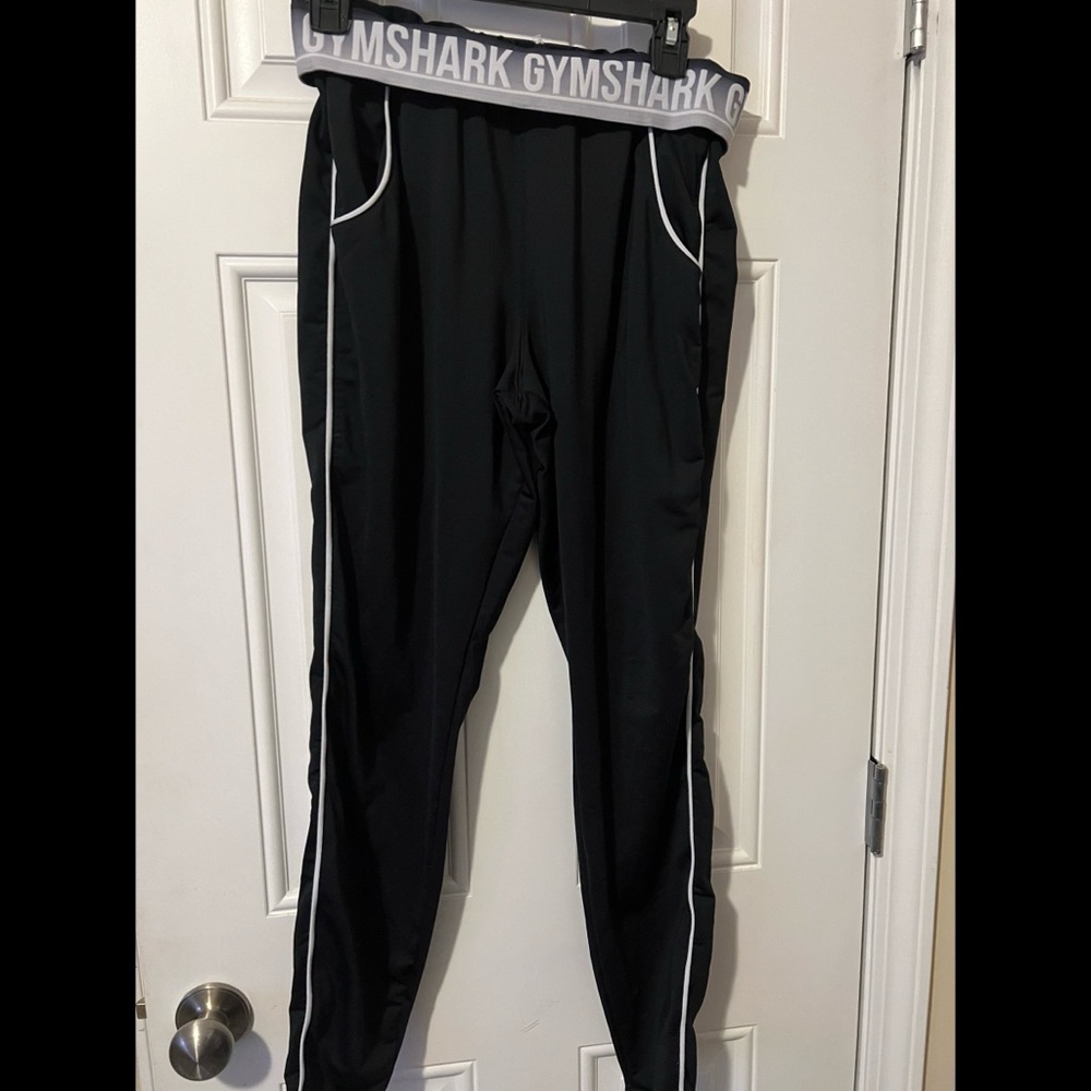 Gymshark Black and White Joggers with Elastic Waistband